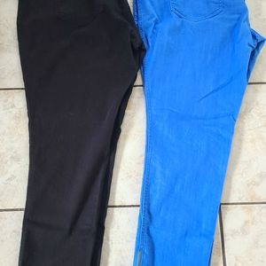 Supermodel Iman pants black & blue size 1X zipper ankle, soft stretch
